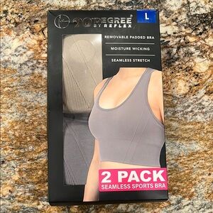 New in box 90 Degree By Reflex Gray and Beige Seamless Sports Bra 2 Pack